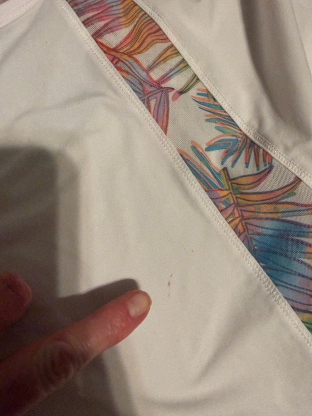 Reel Legends White Long-Sleeve Performance Top with Multicolor Palm Trim - Picture 3 of 9